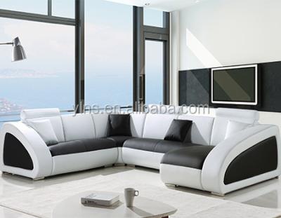 China Living Room Sectional L-Shape Design Modern Sofa White PU Sofa Set for sale