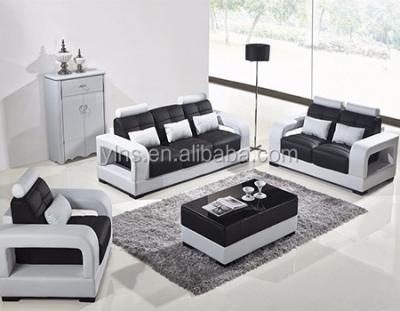 China With European Style White Velvet Headrests New Design 3 Seats Modern Leather Furniture for sale