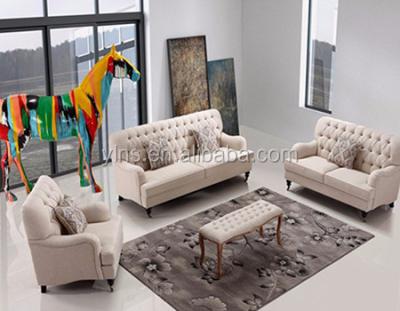 China Modern living room simple design sectional relax loveseat fabric button sofa for sale