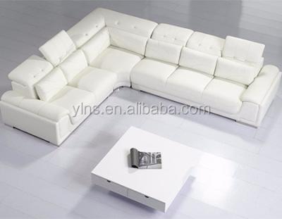 China Hot Selling Dubai 5 Seat Corner Sofa European Style White Fabric Sectional Sofa for sale