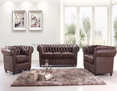 China With Buttons Chesterfield Sectional New Design Real Leather Classic Sofa for sale