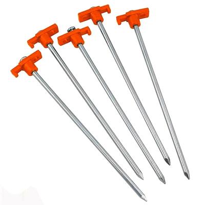 China Heavy Duty Threaded Luminous Tent Pile Anchor Bolt Metal Tent Pile Nail Camping Nail Accessories 250*diameter 8mm for sale