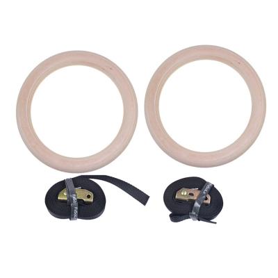 China High Strength Bearing Birch Ring Fitness Non-Slip Ring Gymnastic with Full Variety of Adjustable Strap 28mm 32mm for sale