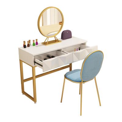 China Simple modern household apartment solid wood storage bedroom with drawers dressing table makeup vanity light luxury table with mirror for sale