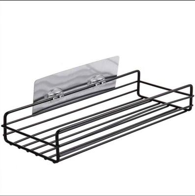 China Small Kitchen Stainless Steel Storage Bathroom Cosmetic Rack Wall Mounted Type Silver Shelf for sale