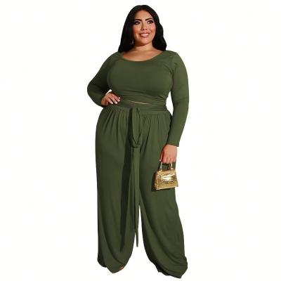 China Viable newcomer plus size women dress pants set drop pants set plus size women dress two piece set for sale