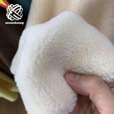 China Factory price low pile upholstery wool blend auto fabric fur sherpa wool fur fabric for sale