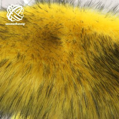 China Hot Auto Upholstery In Artificial Amazon Trick Dyeing Long Pile Plush Faux Fur Raccoon Fur Fabric Use For Fur Collar for sale