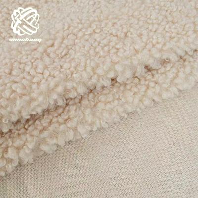 China Auto Upholstery Faux Fur Factory Solid Color Teddy Fleece Curly Shearling Faux Fur Fabric For Sofa for sale