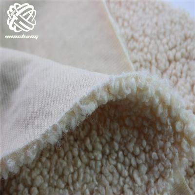 China Auto Upholstery Fabric Supplier 100% Polyester For Shoes Soft Curly Teddy Fur Fleece Fabric Fake Sheep Fur for sale