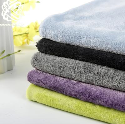 China Wholesale Solid Color Upholstery China Manufacturer Faux Flannel Fleece Fur Cloth Short Pile Auto Plush Fabric For Toy for sale