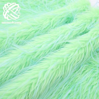 China Wholesale High Quality Green Faux Fur Fabrics Auto Upholstery Factory Long Jacquard Shear Fabric For Sale for sale