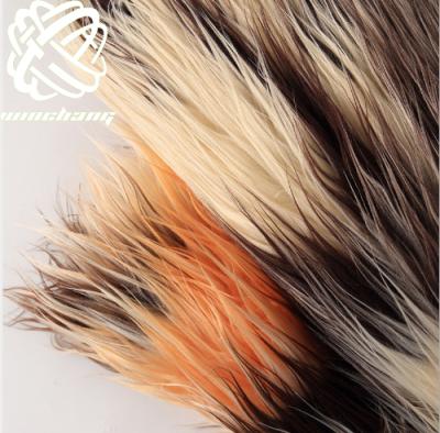 China Wholesale High Quality Auto Upholstery Long Pile Drown Faux Fur Fabrics Jacquard Shear Fabric For Sale for sale