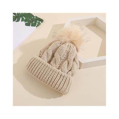 China COMMON fashionable simple style factory direct sales winter knitted woolen beanie children's warm woolen beanie for sale