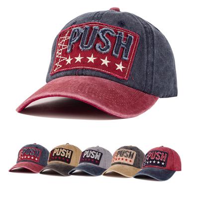 China JOINT PUSH Logo Hat Washed Cotton Caps wholesale embroidered baseball caps for men and women for sale