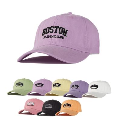 China BOSTON COMMON Logo Hat Washed Cotton Caps wholesale embroidered baseball caps for men and women for sale