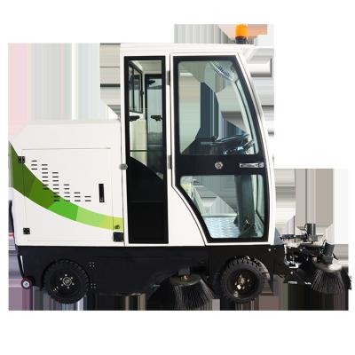 China Hotels Electric Road Sweeper Enclosed Heavy Dust Sweeping Machine Air Conditioner Optional for sale