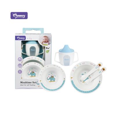 China BPA Free Momeasy 5 in 1 Baby Mealtime Set Dinnerware Baby Gift Set MOQ One Set Carton Factory Supply Supply Directly for sale