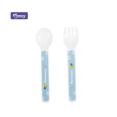 China BPA Free Momeasy Baby Spoon and Fork Set MOQ One Carton Factory Supply Baby Products Directly for sale