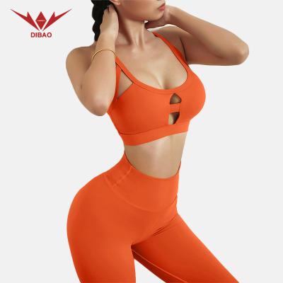 China Breathable Shoulder Strap Cavity Yoga Suit Training Vest Running Shockproof Gathered Fitness Suit for sale