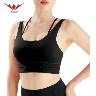 China Breathable Sexy Strappy Back Fitness Women's Yoga Top Women's Activewear Sports Bra Aplet Bow Tie Design Female Yoga Bra for sale