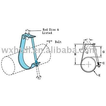 China Clamparas de tubería ajustables soporte de soporte de forma J en venta