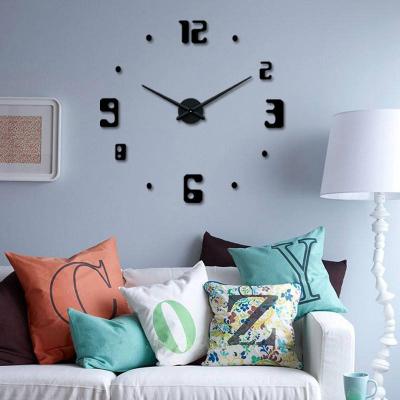 China Antique style popular household products living room bedroom 3D acrylic digital simple wall clock for sale