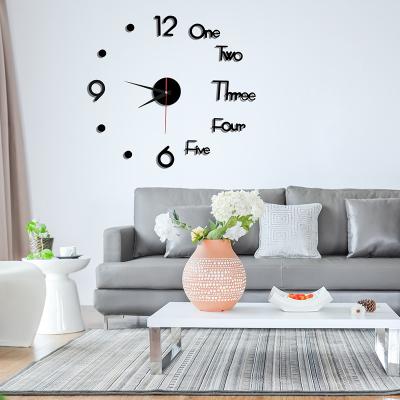 China High-end Antique Style Popular Acrylic Digital Simple Household Products Living Room Bedroom 3D Wall Clock for sale