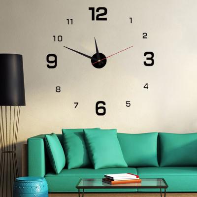 China Antique Style Selling Acrylic Digital Home Supplies Living Room Bedroom 3D Free Wall Clock for sale