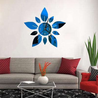 China Antique Style Selling Household Acrylic Punching Supplies Living Room Bedroom Wall Mirror Free Wall Clock for sale