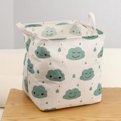 China Sustainable Cube Bins Storage Box With Handles Custom Foldable Fabric Storage Box for sale