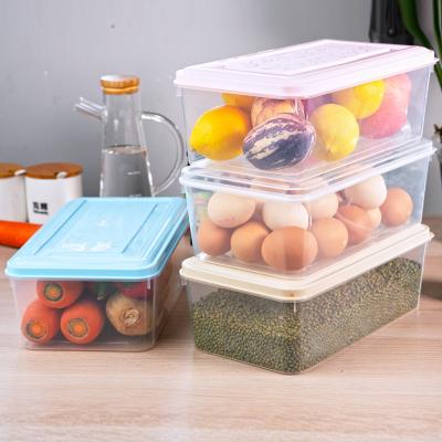 China Fresh Type Clear Plastic Storage Box Household Kitchen Frozen Food Freshness Preservation Refrigerator Storage Box Drawer Storage for sale