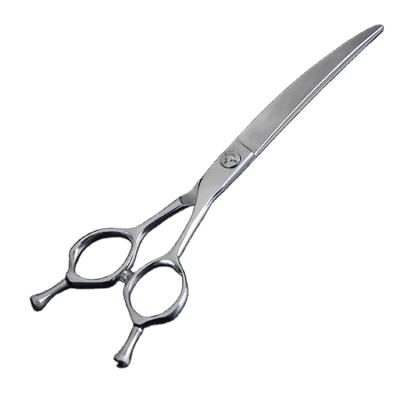 China High Quality Japanese Professional 7 Inch Stainless Steel Pet Haircut Grooming Curve Scissors Real Carbon Content 1.0-1.2% for sale