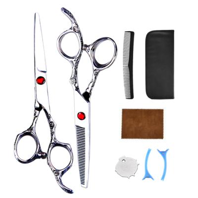 China 6 Inch Workmanship Stainless Steel Salon Hair Cutting Thinning Scissors Wholesale Barber Kit For Men for sale