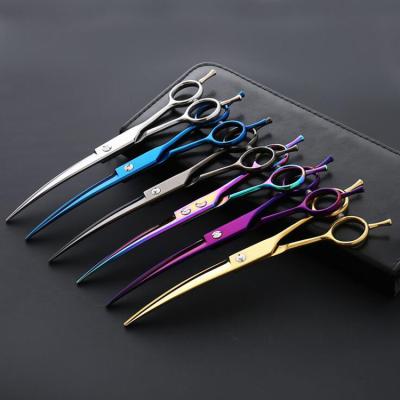 China Double Curve Scissors 2 in 1 7 Inch Professional Blunt Thinner Curved Straight Barber Shears Hair Cutting Dressing Hair Cutting Scissors for Salon for sale