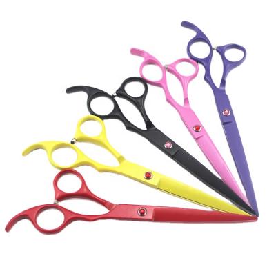 China Baking Paint 7 Inch 440c Round Tip Japan Steel Blunt Hair Cutting Scissors for sale