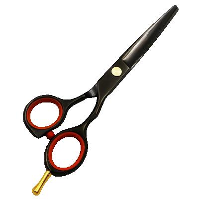 China Thinning Scissors 5.5 Inch Black Japanese Steel Hair Cutting Shears Gold Thinning Hairdressing Scissors for sale