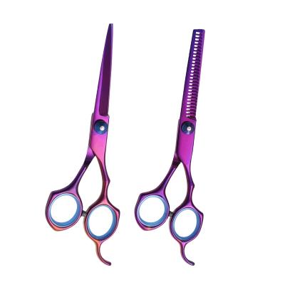 China Unique 5.5 Inch Purple Wholesale Thinning Scissors For Hairdressing Fashionable Hair Scissors for sale