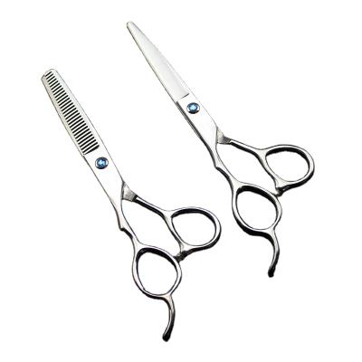 China 6.0 Inch Blunt Tip Silver Cutting Thinning High Quality Thinning Scissors Hair Dressing Scissors Left Handed for sale