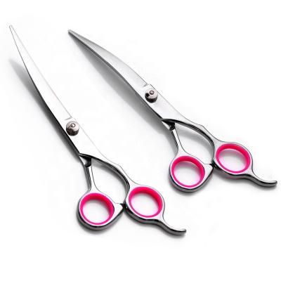 China 6 Inch Professioanl Pet Grooming Thinning Scissors Curved Shears Dogs Hair Cutting Scissors for sale