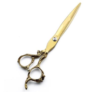 China Right Handed Scissors 7 Inch Japanese Gold 440C Stainless Steel Pamper Scissors Barber Dog Grooming Hair Cutting Supplies for sale