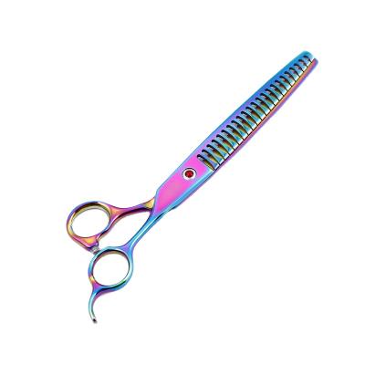 China 8 Inch High Grade Professional Grooming Thinning Scissors Violet Japanese Stainless Steel 440C Pet Scissors for sale