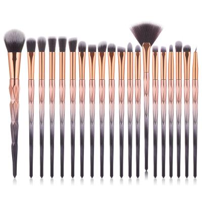 China Skin Friendly 20PCS Private Label Luxury Cosmetic Brushes Diamond Logo Makeup Brush Set for sale