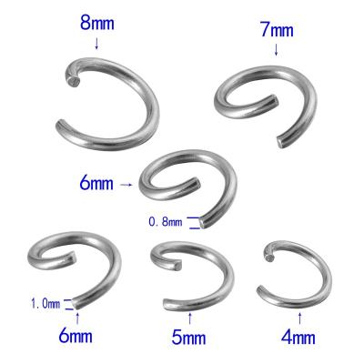 China Round Stainless Steel Jump Rings Buckle Slot Open Ring Connectors DIY Jewelry Making Findings for sale