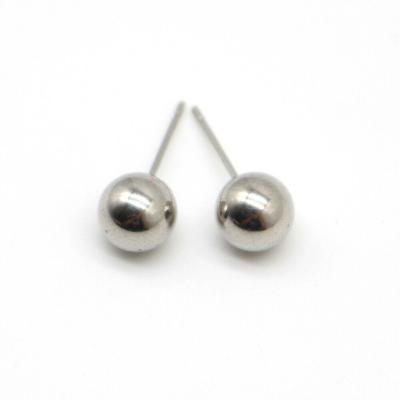 China Smooth Stainless Steel 316L Ball Stud Earring Stainless Steel Post Finding Jewelry For Women for sale