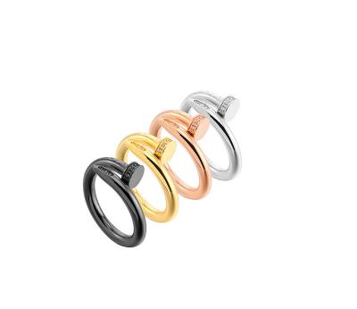 China CLASSIC Nail Rings Open Ring Stainless Steel Statement Ring Adjustable Jewelry For Women And Men for sale