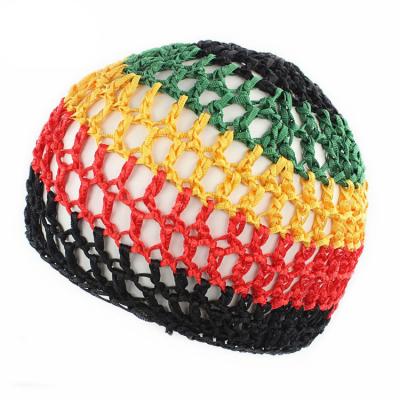 China Kids Rasta Kufi Fixed Hair Net Crochet Mesh Cappy Hat Sleeping Cover for sale