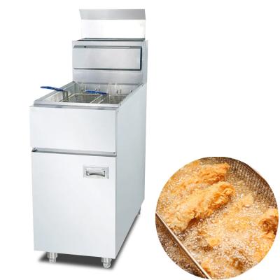 China Fast Food Restaurant 28L Single Pot French Fries Fryer For Sale Cabinet Type Deep Fry Fried Chicken Gas Fryer Home Potato Electric Gas Deep Fryer for sale