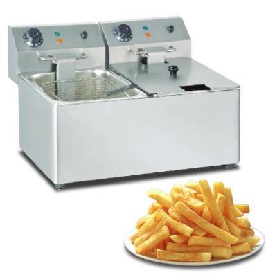 China Fried Chicken Temperature Control Commercial Kitchen Stainless Steel French Fries Fryer Donut Desktop Fryer for sale