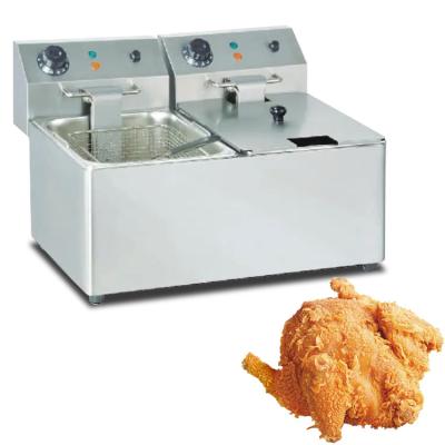 China Fried Chicken Temperature Control Commercial Kitchen Stainless Steel French Fries Fryer Donut Gas Desktop Fish Fryer for sale